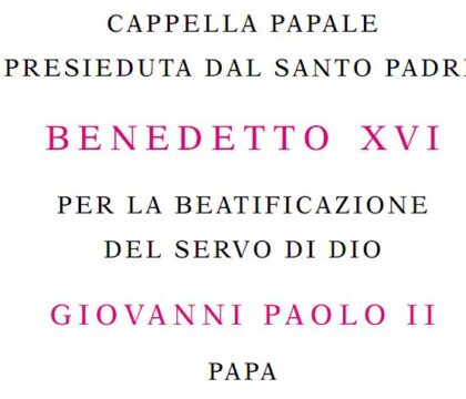 Carnet de la célébration de la béatification Jean-Paul II