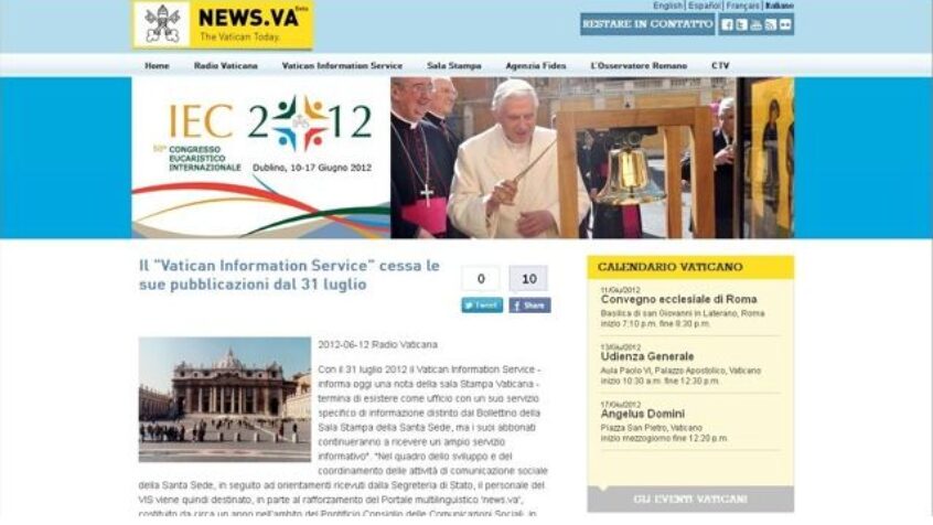 Le Saint-Siège va fermer le Vatican Information Service