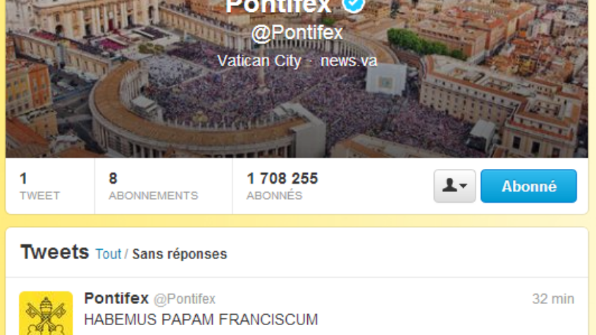 Le compte twitter @pontifex réactivé