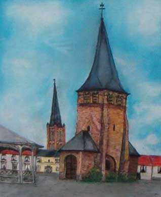 Vieux clocher et église Dottignies - Andre Gallant