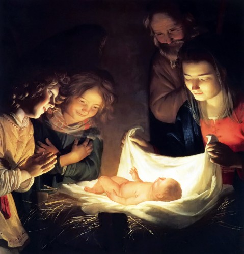 Adoration of the Child Honthorst