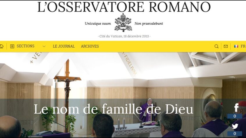 L’Osservatore romano en libre accès sur Internet