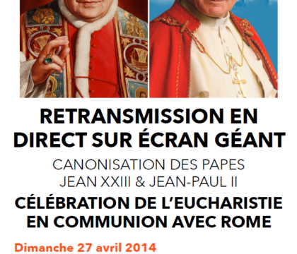 Canonisations : Retransmission en direct sur écran géant à Bruxelles