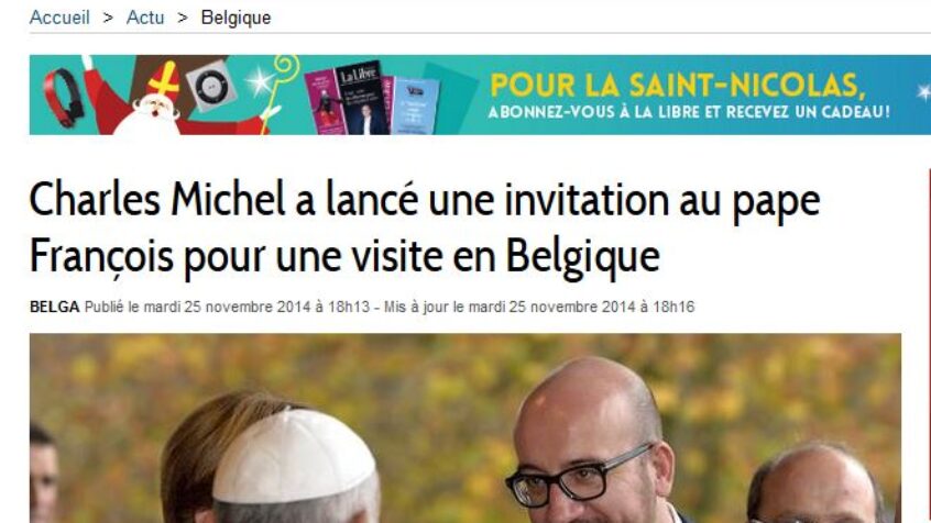 Viendrez-vous en Belgique ? Quand Charles Michel invite le pape