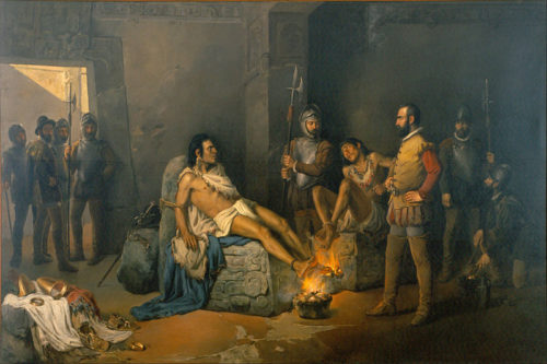 La torture de Cuauhtémoc - Leandro Izaguirre (1867 - 1941)