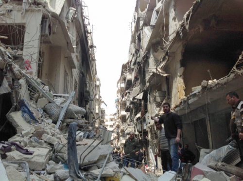 Syria, Aleppo April 2015 Damage to Christian quarter of Aleppo a
