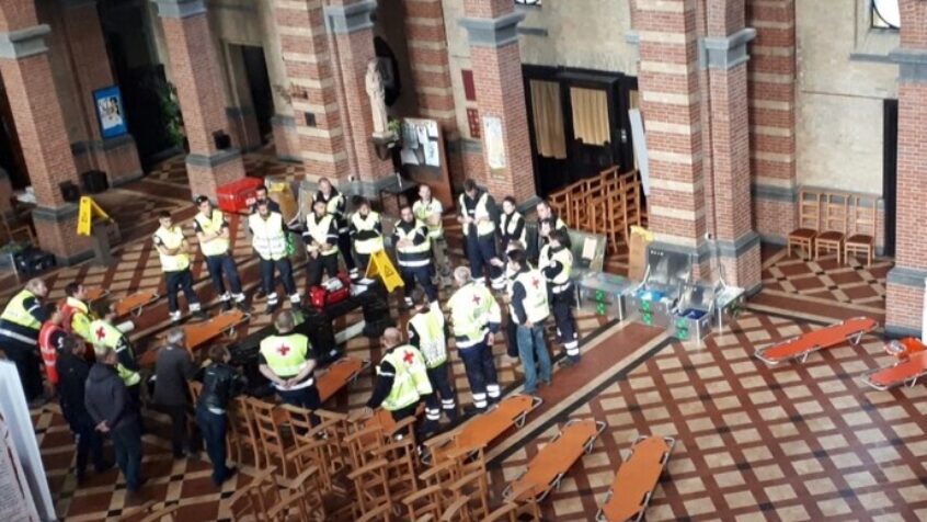 Une église devenue centre médical d&rsquo;urgence le temps d&rsquo;un exercice