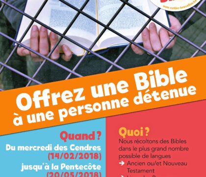 Des Bibles derrière les barreaux: action de partage du Vicariat de Bruxelles