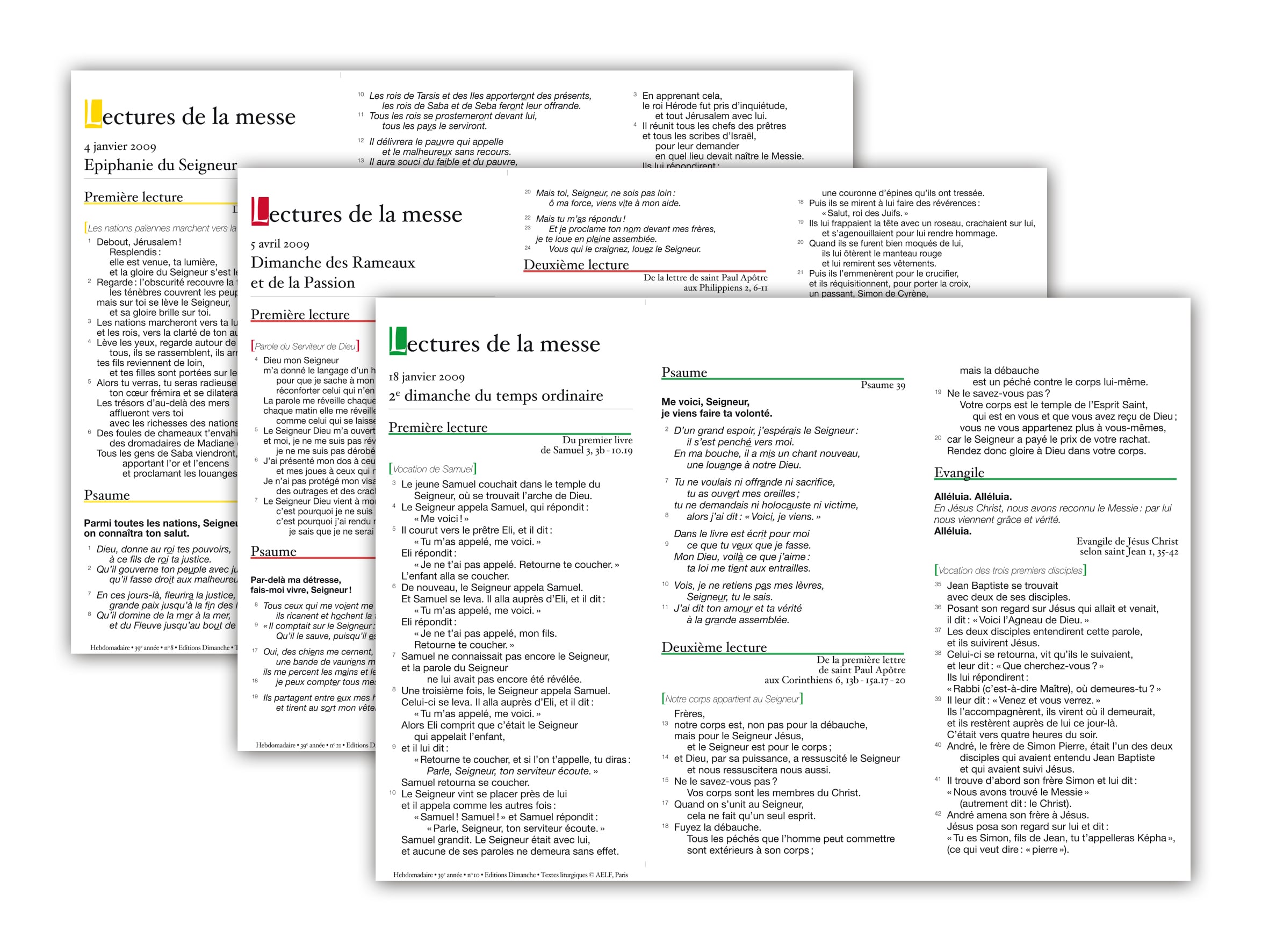 Découvrez les feuillets "Lectures de la messe" imprimés par CathoBel