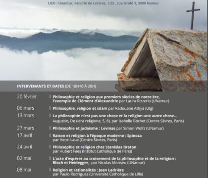 Cycle de conférences à l’Unamur sur philosophie et religion