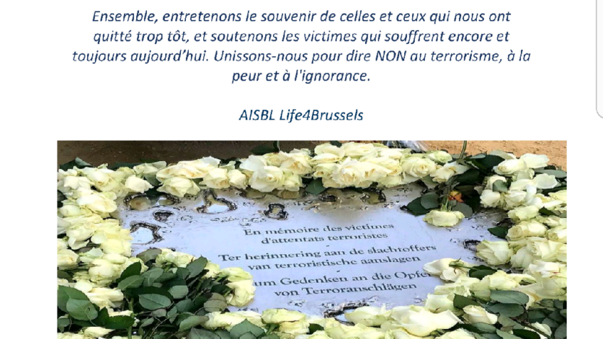 Bruxelles : Rassemblement à l’occasion de la Journée Européenne des Victimes du Terrorisme