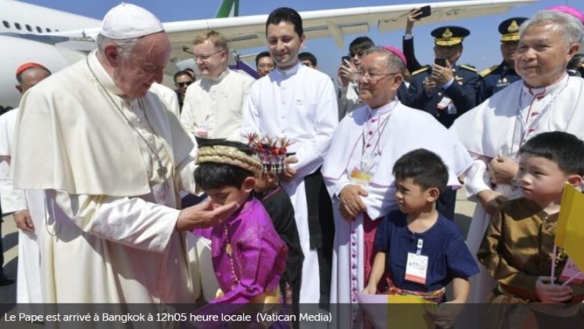 Le pape François est bien arrivé en Thaïlande