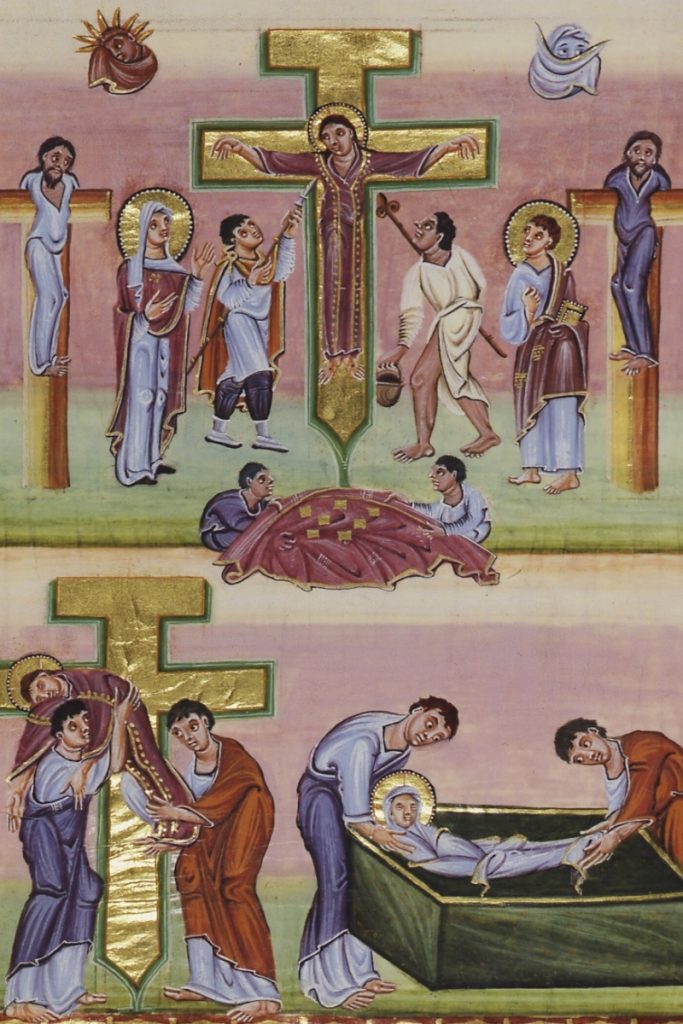 La crucifixion, descente de croix et mise au tombeau