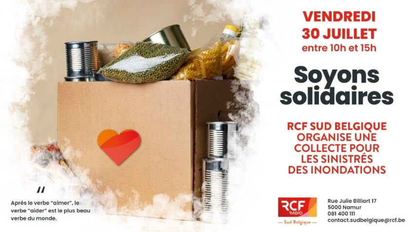 RCF SUD Belgique participe à la collecte de vivres pour les sinistrés des inondations