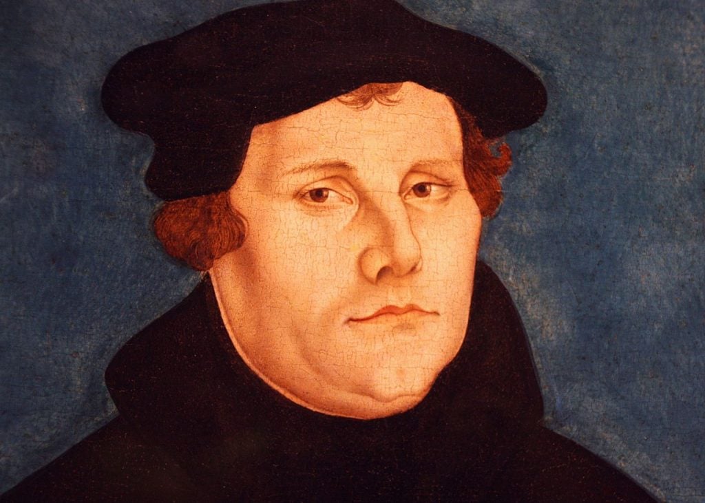 Martin Luther, père de la Réforme, porte un bonnet comme les ecclésiastiques de son époque