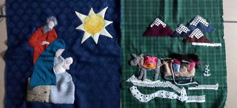 Un patchwork géant sur le thème de la crèche de Noël à Corroy-le-Grand
