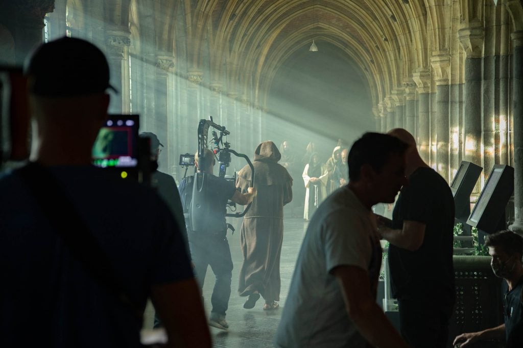 Kad Merad en tournage à la cathédrale de Liège