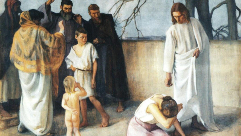 Retrouvez le commentaire de l&rsquo;évangile du 5e dimanche de Carême C par sœur Marie de Lovinfosse : « Un appel à une conversation qui relève »