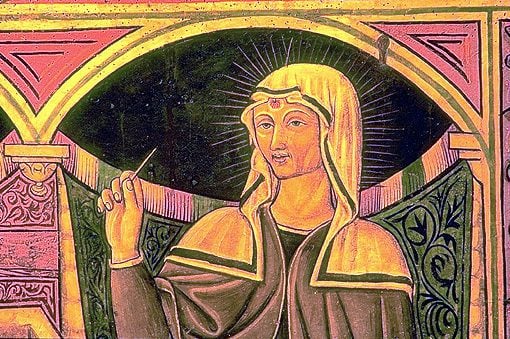 Sainte Rita de Cascia aurait reçu miraculeusement, au milieu du front, une épine de la couronne du Christ. Elle est souvent représentée sur les icones avec cette plaie incurable au front.