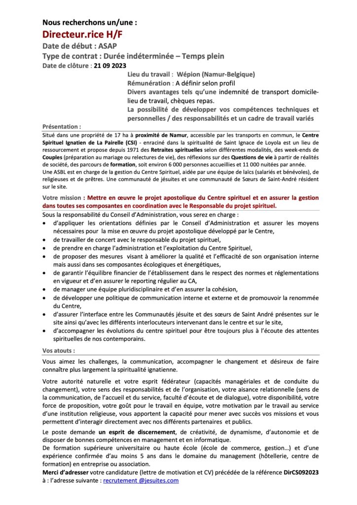 Recrutement d'un Directeur général à la Pairelle