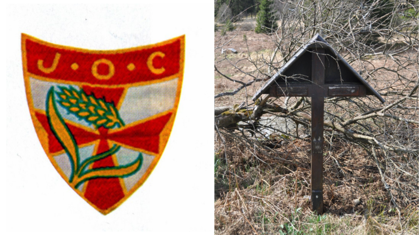 La croix de la Jeunesse Ouvrière Chrétienne de retour en Hautes Fagnes