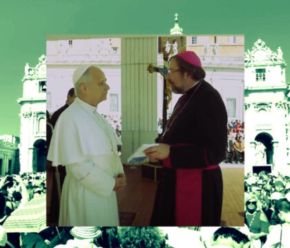 Mgr Delville a offert au pape Léon XIV un livre sur la bienheureuse Eugénie Joubert