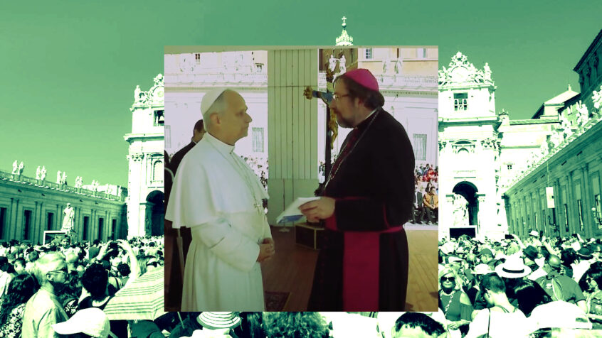 Mgr Delville a offert au pape Léon XIV un livre sur la bienheureuse Eugénie Joubert