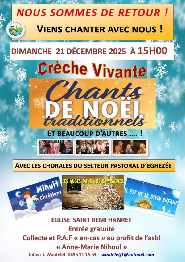 Chants de Noël traditionnels et Crèche  Vivante