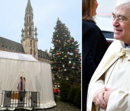 Une crèche de zombies ? « C&rsquo;est précisément ce qu&rsquo;on a voulu montrer », répond le doyen Benoît Lobet