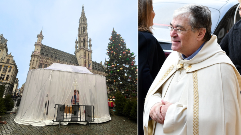 Une crèche de zombies ? « C&rsquo;est précisément ce qu&rsquo;on a voulu montrer », répond le doyen Benoît Lobet