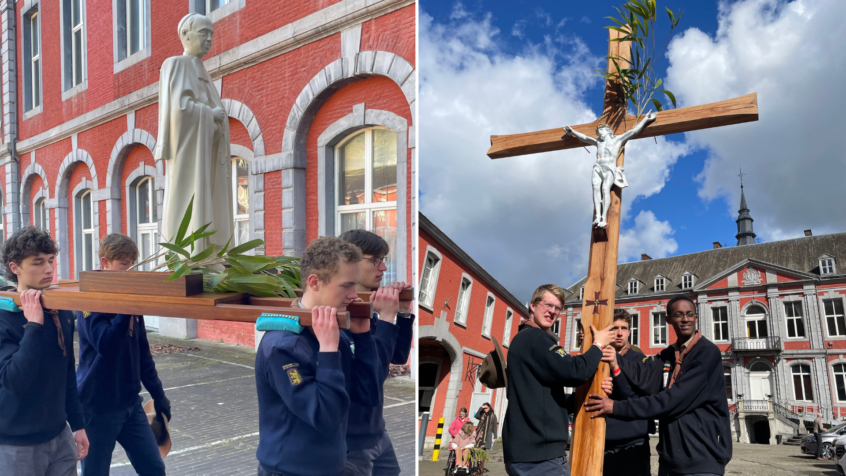 « Ça nous replonge dans l’ambiance de l’époque »: À Malonne, 200 Guides et Scouts d’Europe perpétuent la procession des Rameaux