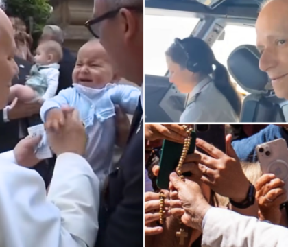Pape dans le cockpit, chapelet « dérobé » et bébés apaisés : trois vidéos virales du pape en Espagne