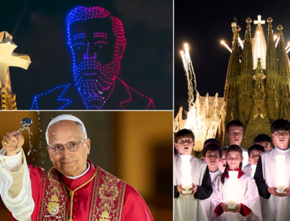 Show à couper le souffle, hommage à Gaudí et bénédiction de la tour : les images marquantes de Léon XIV à la Sagrada Família