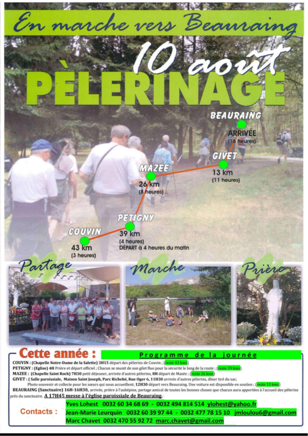 Pèlerinage annuel de Petigny à Beauraing